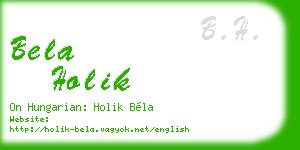 bela holik business card