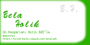 bela holik business card